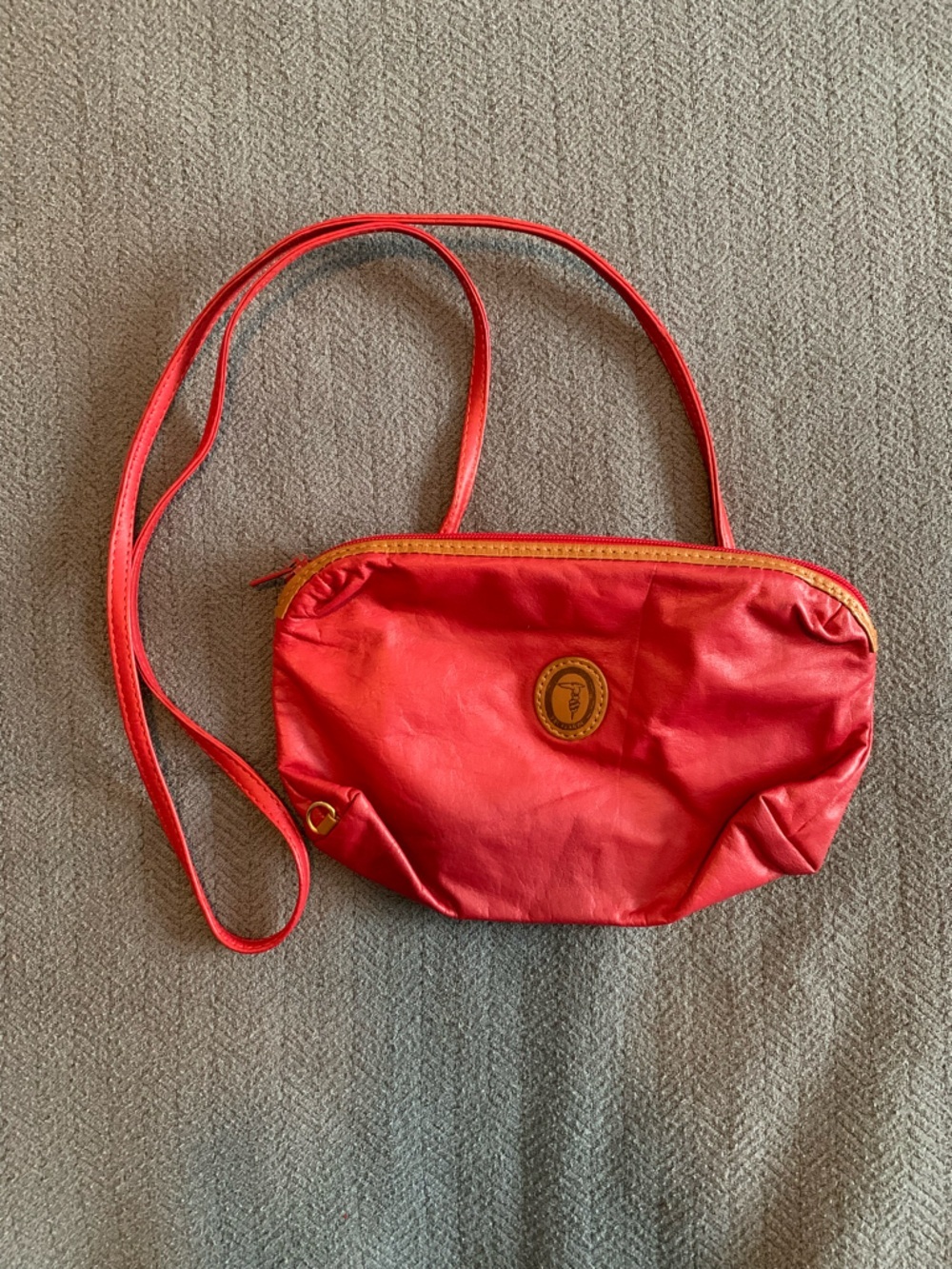 Trussardi Red Crossbody Bag with Contrast Trim